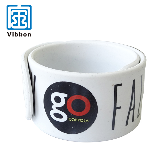 custom extra long reflective slap bracelets with full color printing for promotion
